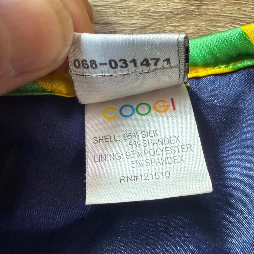 Coogi Halter Top Silk Geometric Pop Art Y2K Stretch | Womens Size Large - Picture 4 of 8